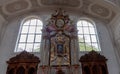 Interior decoration of St. Martin\'s Basilica in Weingarten