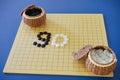 Weiqi: Game of go set (board, stone, and container)