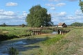 Weir and House on Havel river canal in Brandenburg Germany Royalty Free Stock Photo