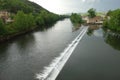 Weir at the Lot river in Cahors Royalty Free Stock Photo