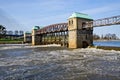 Weir on the Odra river Royalty Free Stock Photo