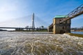 Weir on the Odra river Royalty Free Stock Photo