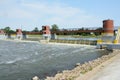 Weir on Odra river. Royalty Free Stock Photo