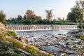 Weir on Olse river in Karvina Royalty Free Stock Photo