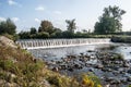 Weir on Olse river in Karvina city in Czech republic Royalty Free Stock Photo