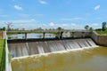 Weir overflowing in low water Royalty Free Stock Photo