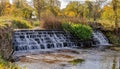 The Weir on the River Dene, Warwickshire.