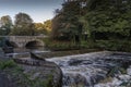 The weir on the river Tavy at Tavistock Royalty Free Stock Photo