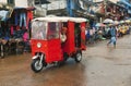 Weird car on street in Monrovia. Royalty Free Stock Photo