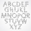 Weird constructor font, vector alphabet letters. Royalty Free Stock Photo