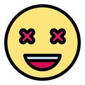 Weird emoji icon vector flat