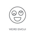 Weird emoji linear icon. Modern outline Weird emoji logo concept