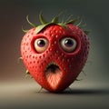 Weird face made of strawberry