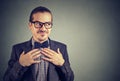 Weird young man in eyeglasses Royalty Free Stock Photo