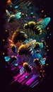 Weirdcore bumble bee design. Created using ai generative.