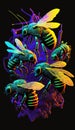 Weirdcore bumble bee design. Created using ai generative.