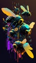 Weirdcore bumble bee design. Created using ai generative.