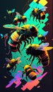 Weirdcore bumble bee design. Created using ai generative.