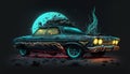 Weirdcore, grunge, automobile scene. Created using ai generative.