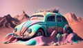 Weirdcore, grunge, automobile scene. Created using ai generative.