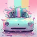 Weirdcore, grunge, automobile scene. Created using ai generative.