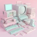Weirdcore computer design in pastel colors. Created using ai generative.