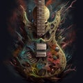 Abstract weirdcore guitar. Created using ai generative.