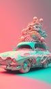 Weirdcore, grunge, automobile scene. Created using ai generative.