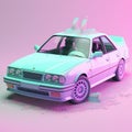 Weirdcore, grunge, automobile scene. Created using ai generative.