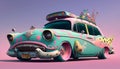 Weirdcore, grunge, automobile scene. Created using ai generative.