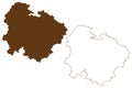 Weissenburg-Gunzenhausen district Federal Republic of Germany, rural district Middle Franconia, Free State of Bavaria map vector