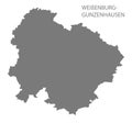 Weissenburg-Gunzenhausen grey county map of Bavaria Germany Royalty Free Stock Photo