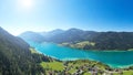 Weissensee in Carinthia. Famous lake in the South of Austria Royalty Free Stock Photo