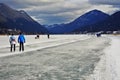 Weissensee in winter: hockey and ice skating