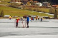 Weissensee in winter: hockey and ice skating