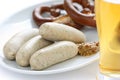 Weisswurst, pretzel and beer