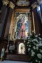 Franciscan Monastery of the Reformers in Wejherowo, Poland. Interior view. The altar with the image of Our Lady of Wejherowo