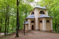 Wejherowo, Pomorskie / Poland - May, 23, 2019: Historic buildings in a park near Wejherowo. Kalwaria Wejherowska - a historic