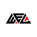 WEL triangle letter logo design with triangle shape. WEL triangle logo design monogram. WEL triangle vector logo template with red Royalty Free Stock Photo