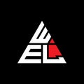 WEL triangle letter logo design with triangle shape. WEL triangle logo design monogram. WEL triangle vector logo template with red Royalty Free Stock Photo