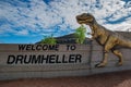 Welcom to Drumheller the land of the dinosaur Royalty Free Stock Photo