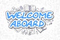 Welcome Aboard - Doodle Blue Text. Business Concept.