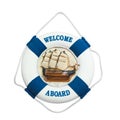 Welcome aboard isolated on white background Royalty Free Stock Photo