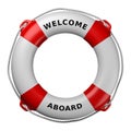 Welcome Aboard Lifebuoy Isolated on White Royalty Free Stock Photo