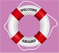 `Welcome Aboard` red lifebuoy Royalty Free Stock Photo