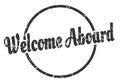 welcome aboard sign. welcome aboard round vintage stamp. Royalty Free Stock Photo