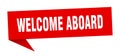 welcome aboard speech bubble. Royalty Free Stock Photo