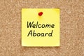 Welcome Aboard Sticky Note Royalty Free Stock Photo