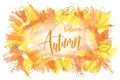 Welcome Autumn hand lettering text for greeting card