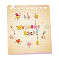 Welcome back notepad paper message